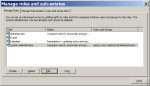 Fig. 2: Manage Roles and Sub-Estates dialog, note the users and groups are listed without the domain or workgroup name.